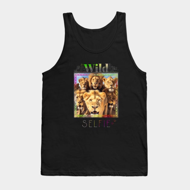 Lion King Wild Nature Funny Happy Humor Photo Selfie Tank Top by Cubebox